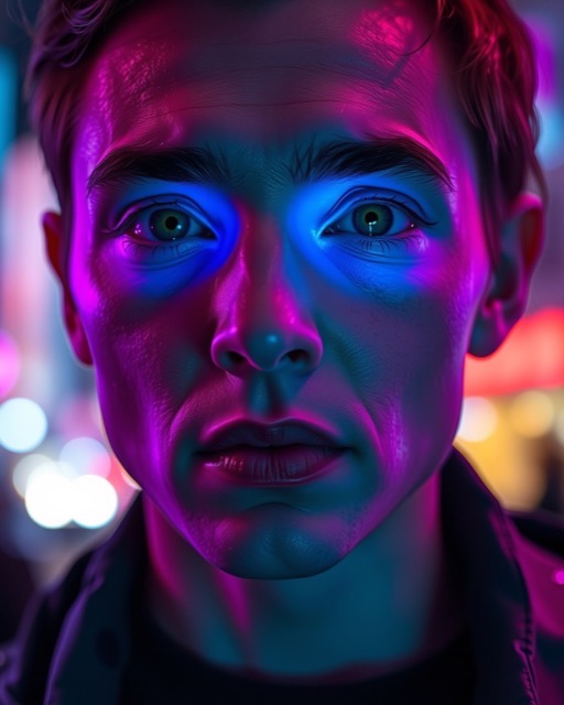A cyberpunk portrait made with Aestia
