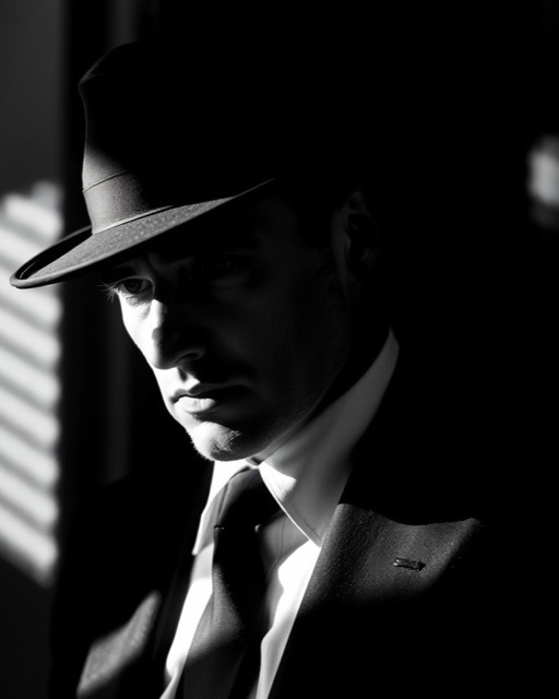 A film noir portrait made with Aestia